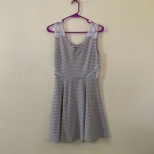 striped laced summer dress
